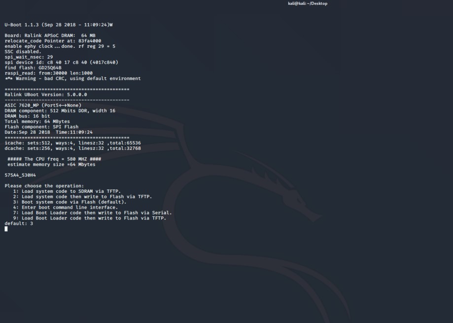 After the baud rate is set correctly, we can see the UART output!